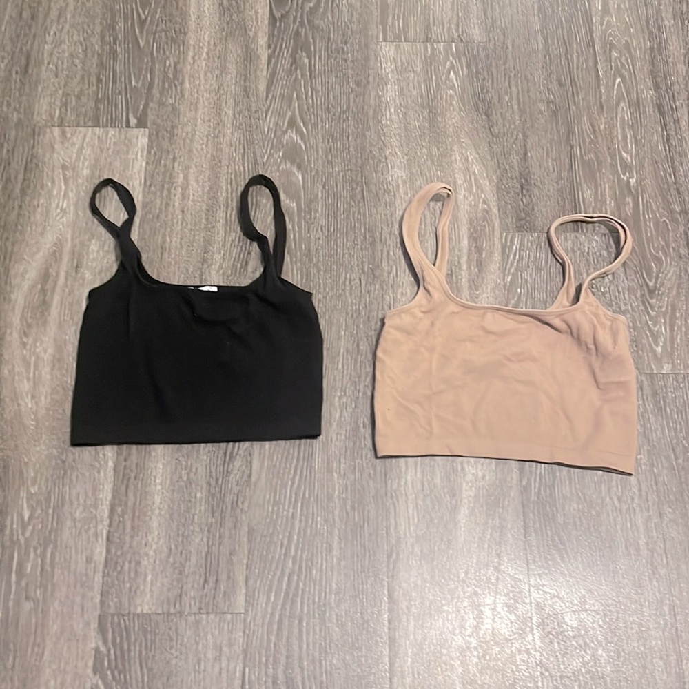 Black and Tan Cropped tank tops